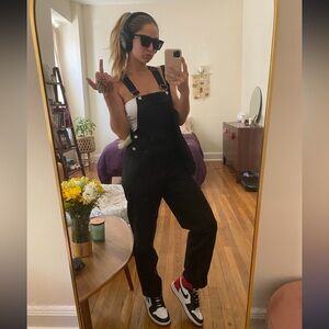 Black Denim Overalls